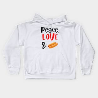 Peace Love and Hotdogs Kids Hoodie